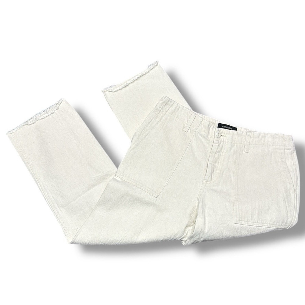 Le Superbe Patch Pocket Cropped Raw Hem Pants Size 8 - Picture 2 of 6